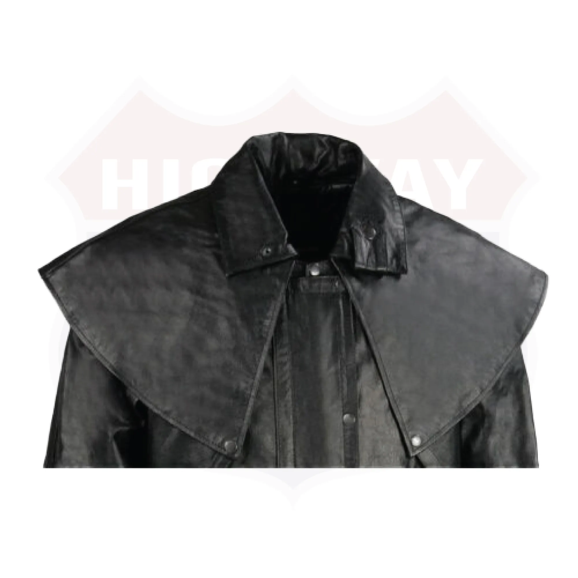 Leather Duster w/ Removable Cape & Leg Straps, Full Length SH910
