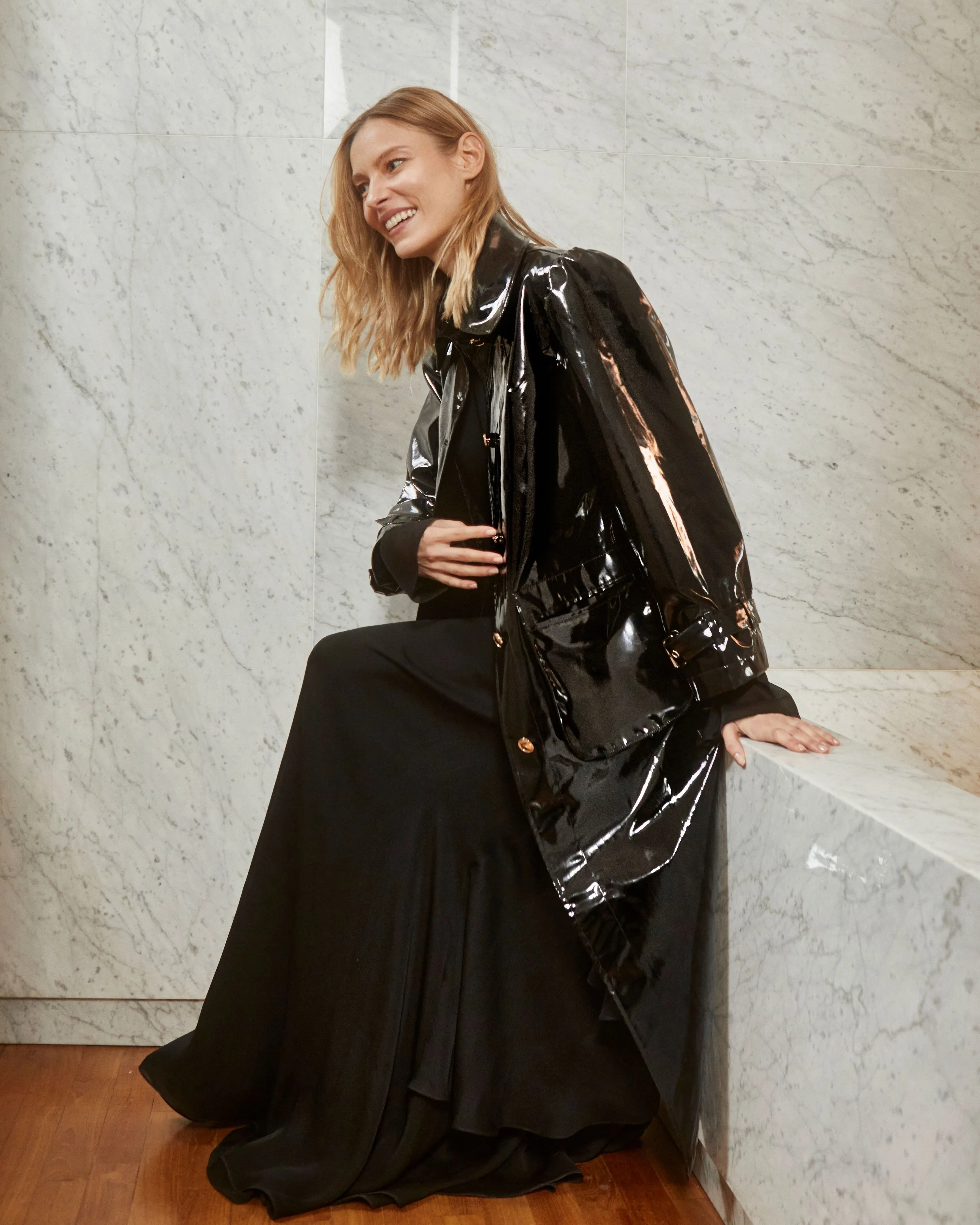 Long Raincoat - Black