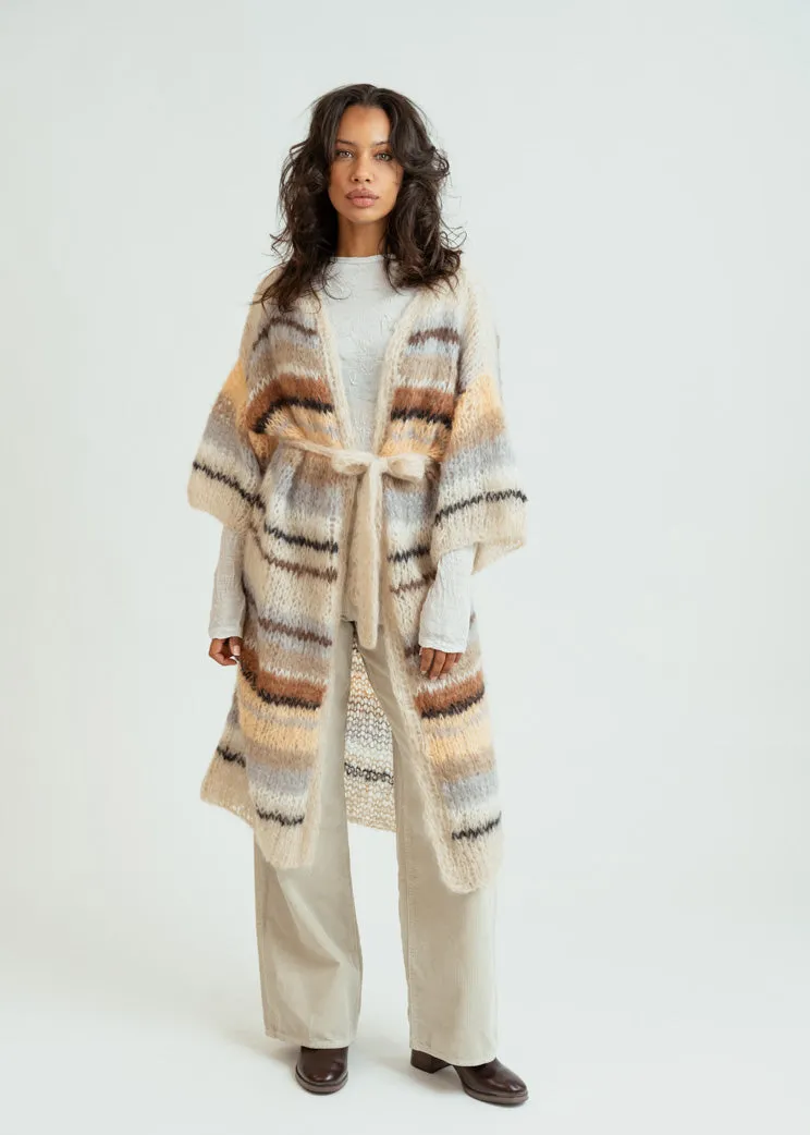 Maiami Stripe Mohair Light Coat