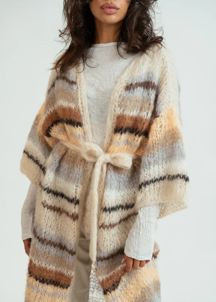 Maiami Stripe Mohair Light Coat