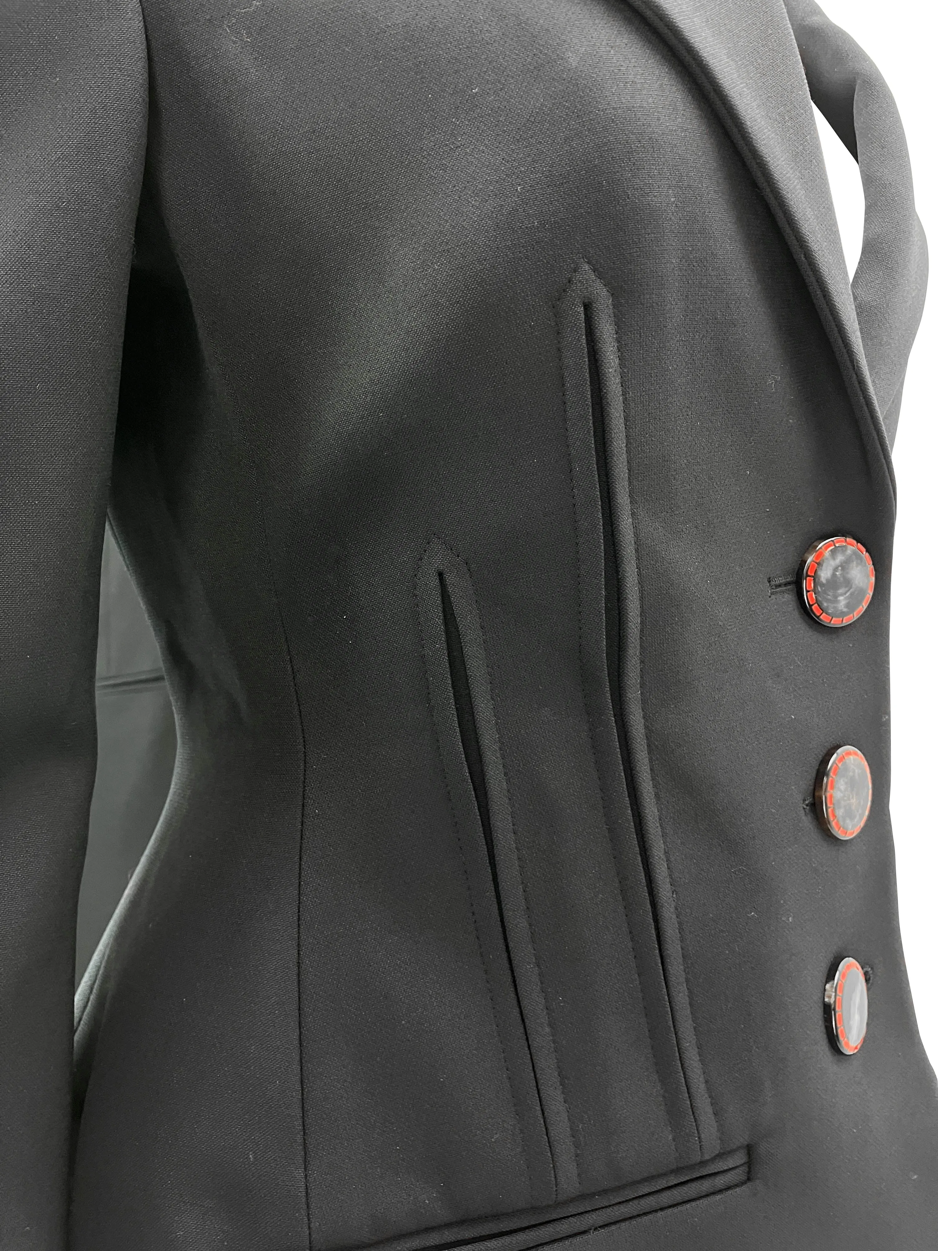 Marina Moscone Waisted Basque Blazer in Black