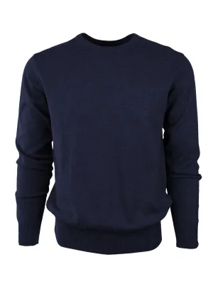 Marquis Solid Crew Neck Cotton Sweater For Men