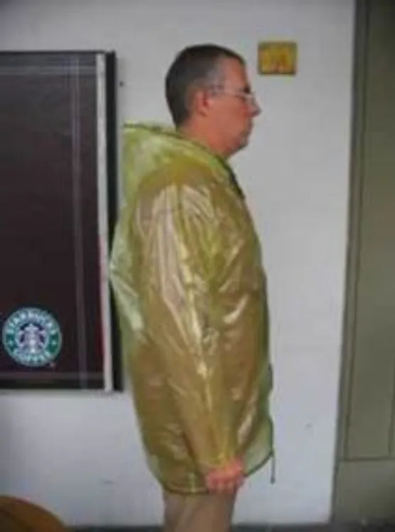 Men's Long Transparent vinyl Raincoat