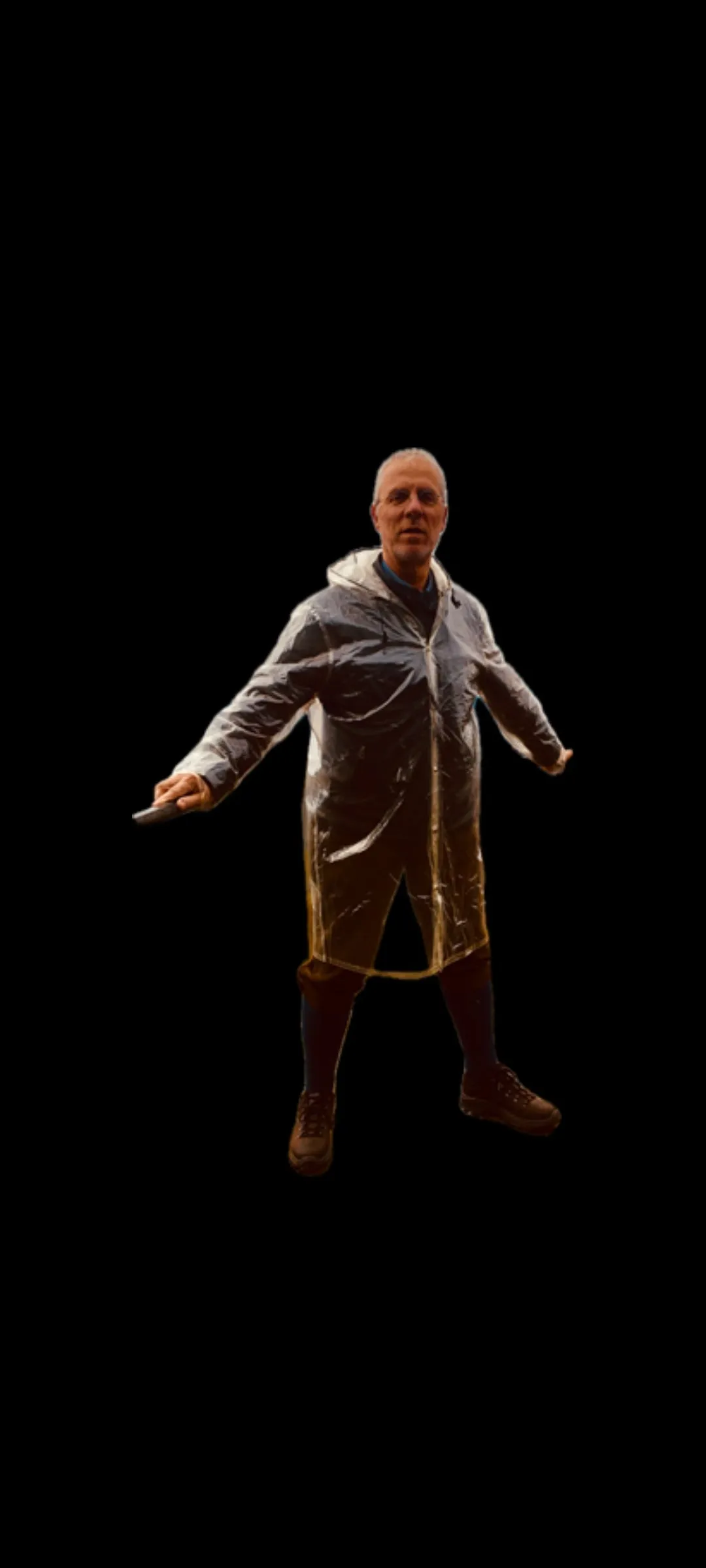 Men's Long Transparent vinyl Raincoat