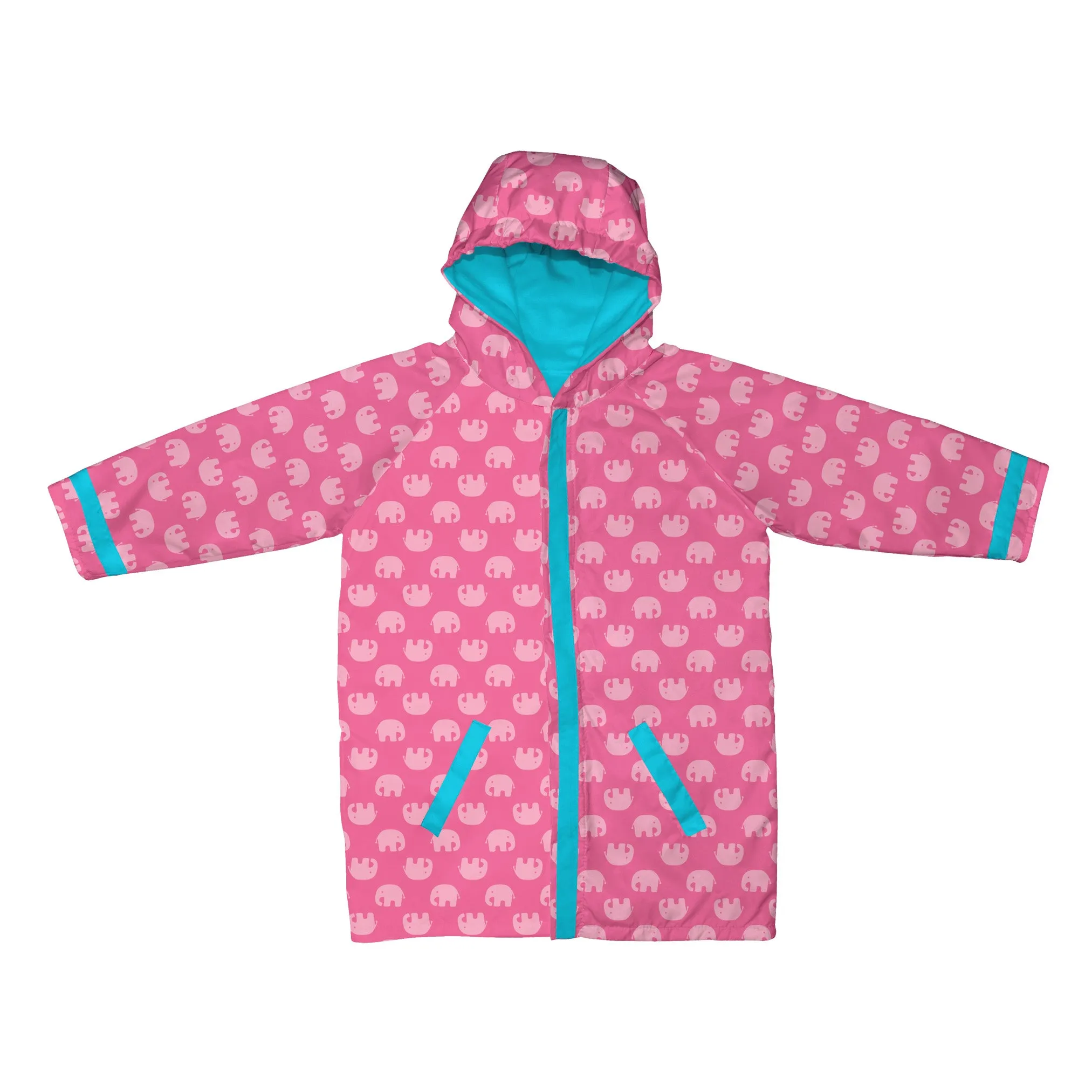 Mid Weight Raincoat-Pink Elephants