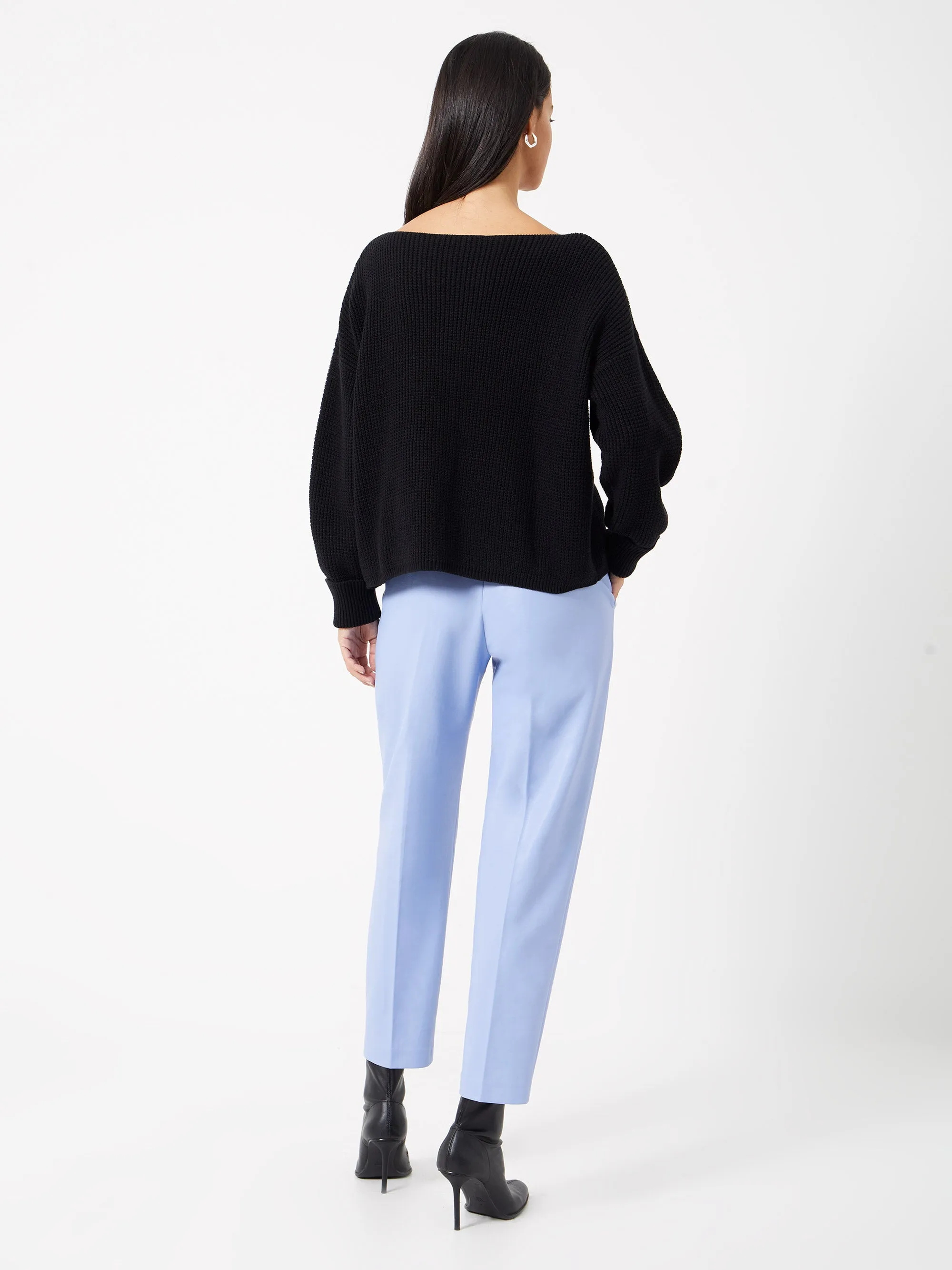 Millie Mozart Waffle Knit Slash Neck Sweater
