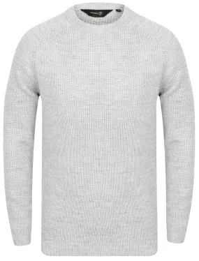 Mino Long Sleeve Wool Blend Knitted Jumper in Light Silver Marl - Dissident
