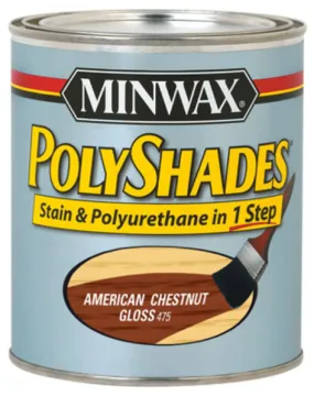 Minwax® 61475 PolyShades® 1-Step Stain/Polyurethane Gloss Paint, American Chestnut, 1 Qt