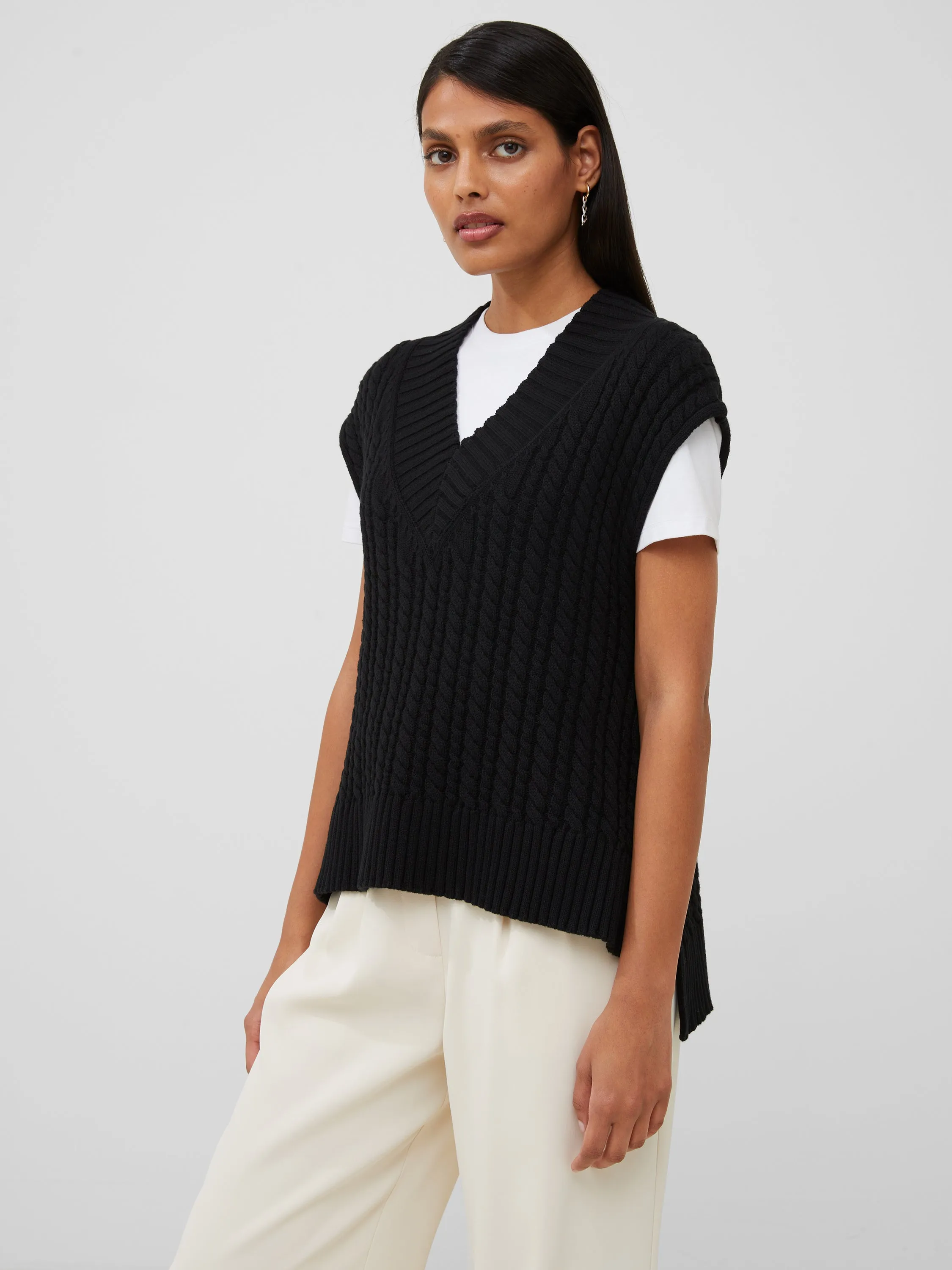 Mozart V Neck Cap Sleeve Sweater Vest