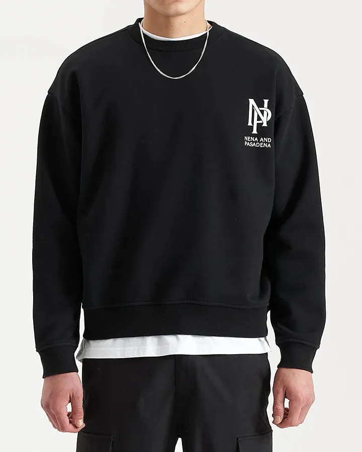 NENA & PASADENA Mens Wright Sweater - Jet Black