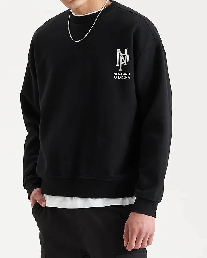 NENA & PASADENA Mens Wright Sweater - Jet Black