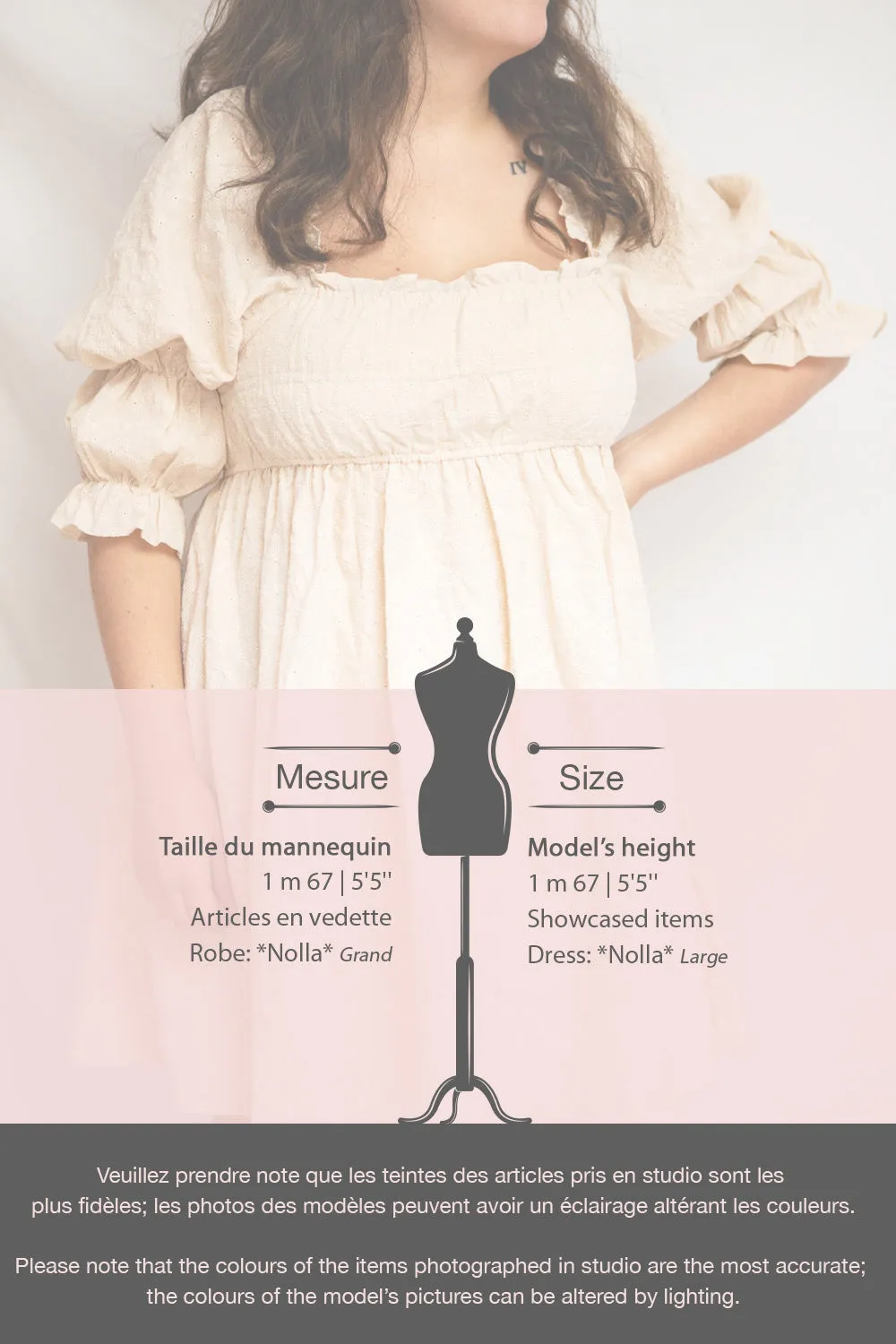 Nolla | Babydoll Gingham Dress w/ Flower Detailing