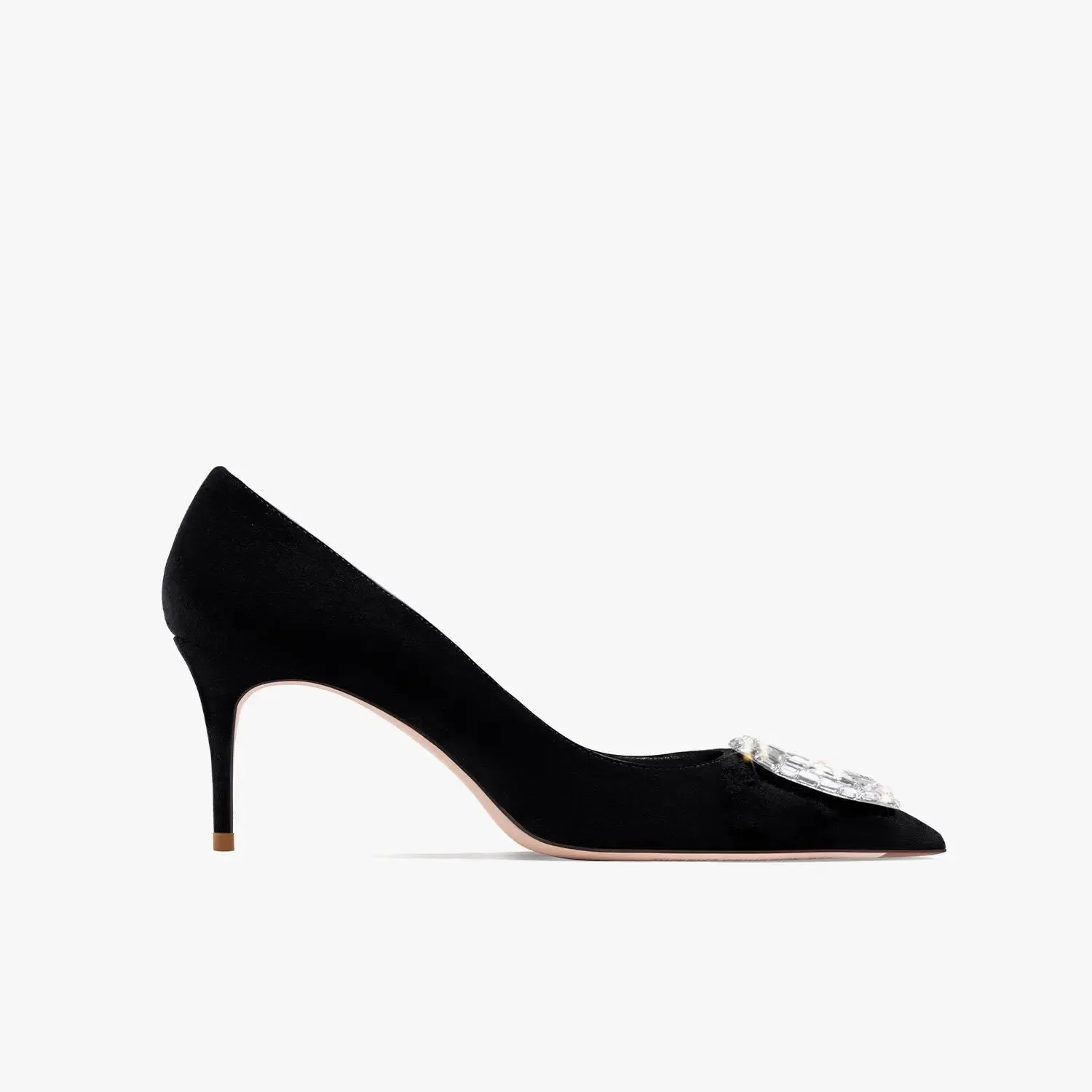Oralee Flock Black Heels