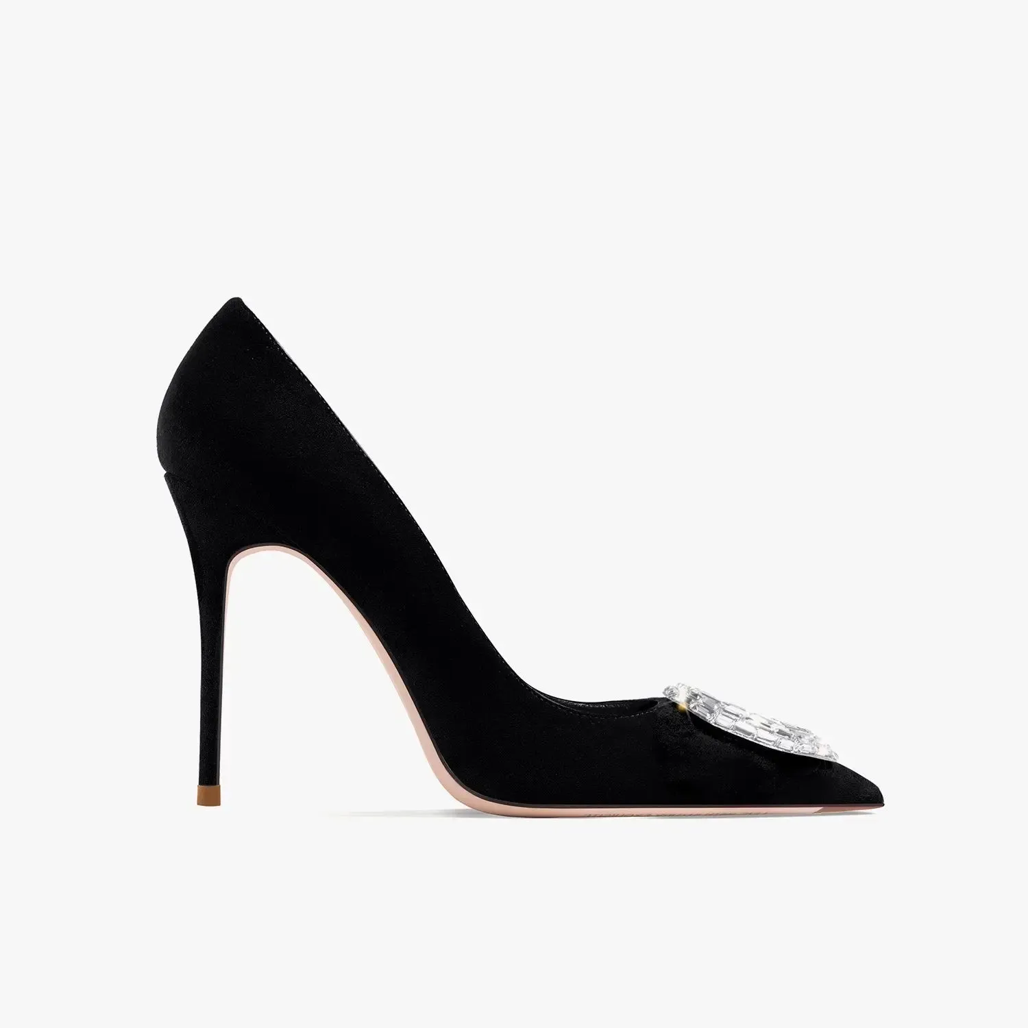 Oralee Flock Black Heels