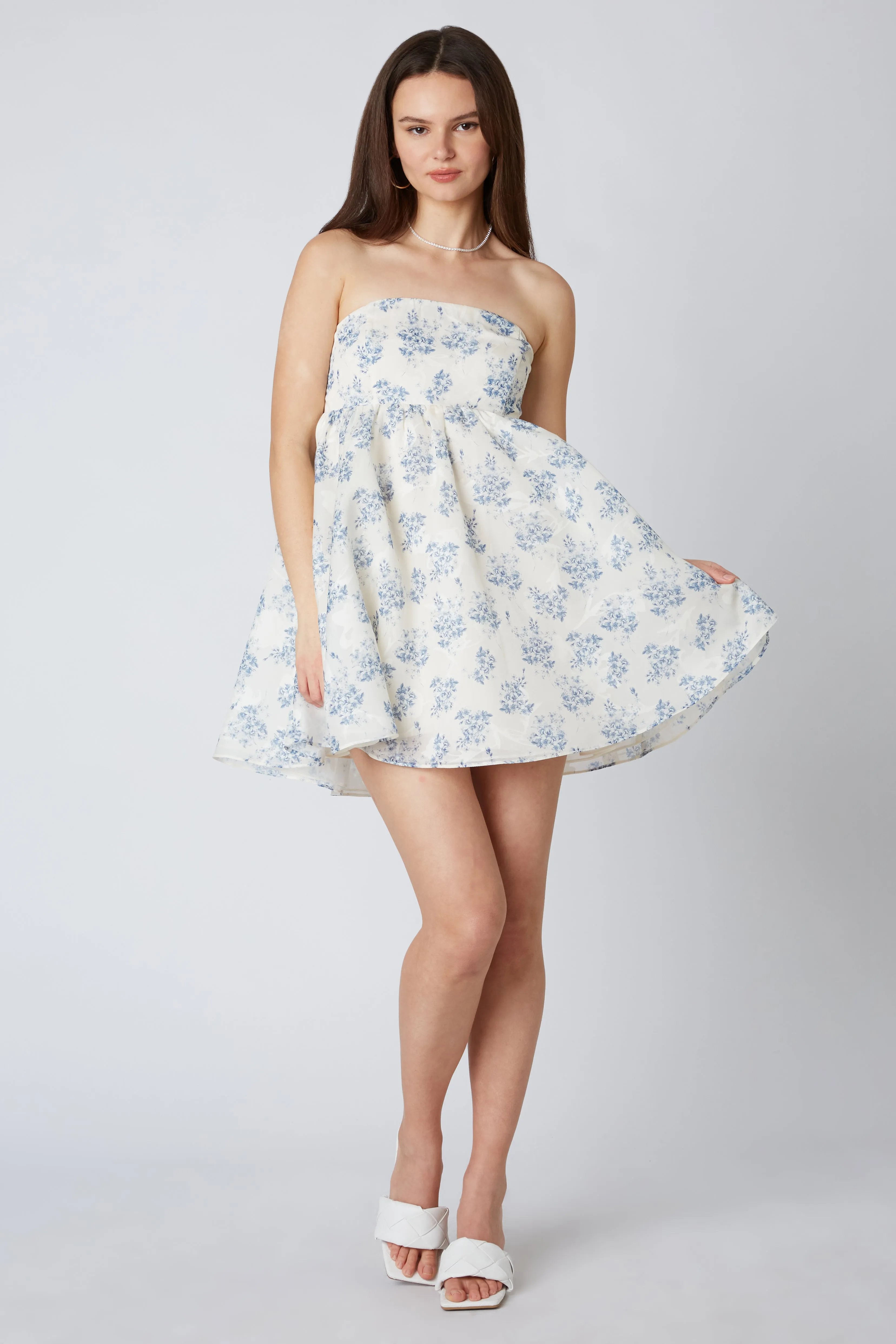 Organza Floral Mini Dress