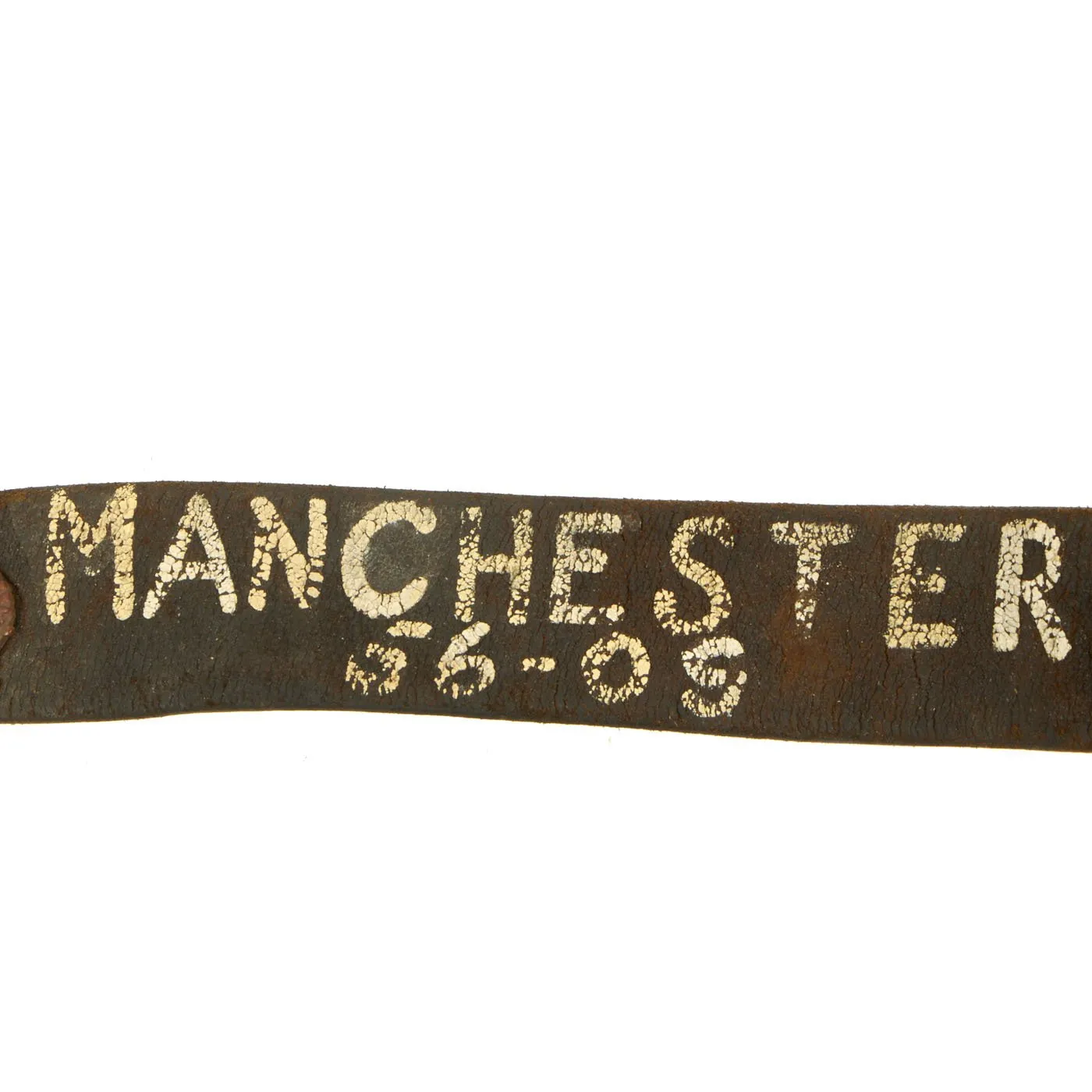 Original British WWI Manchester Regiment Souvenir Leather Belt with Attached Buttons, Badges & Insignia