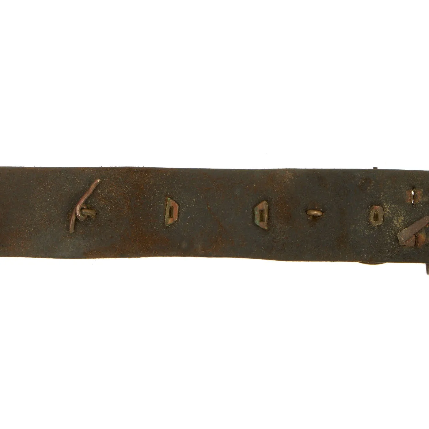 Original British WWI Manchester Regiment Souvenir Leather Belt with Attached Buttons, Badges & Insignia