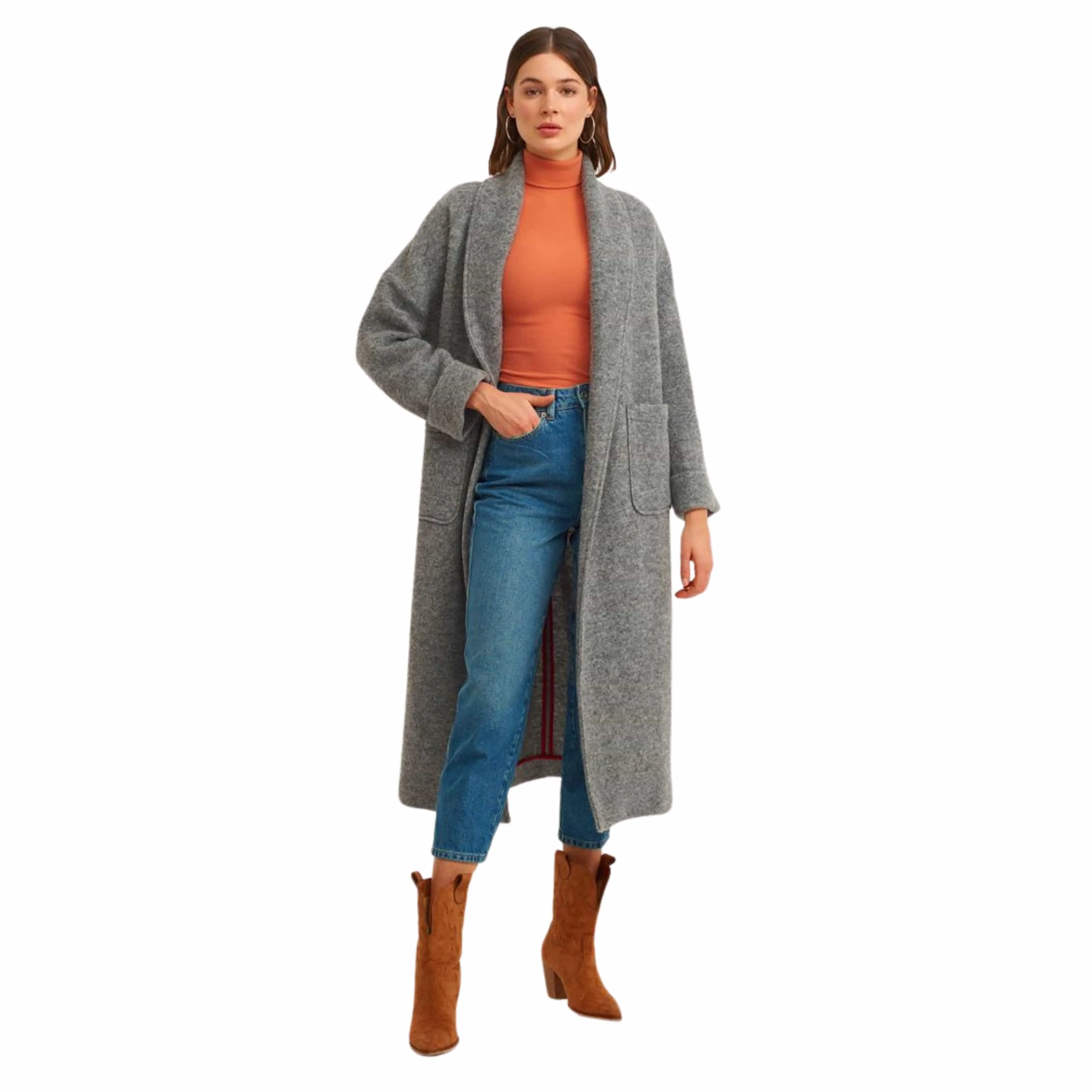 OXXO -  Wool Blend Long Pocket Coat