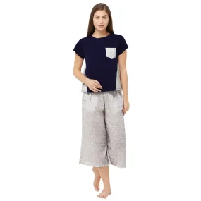Panelled Top with Printed Culotte Set-NT-108 Panelled Top with Printed Culotte Set-NT-108
