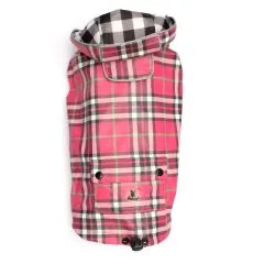 Pink Plaid London Raincoat for Dogs