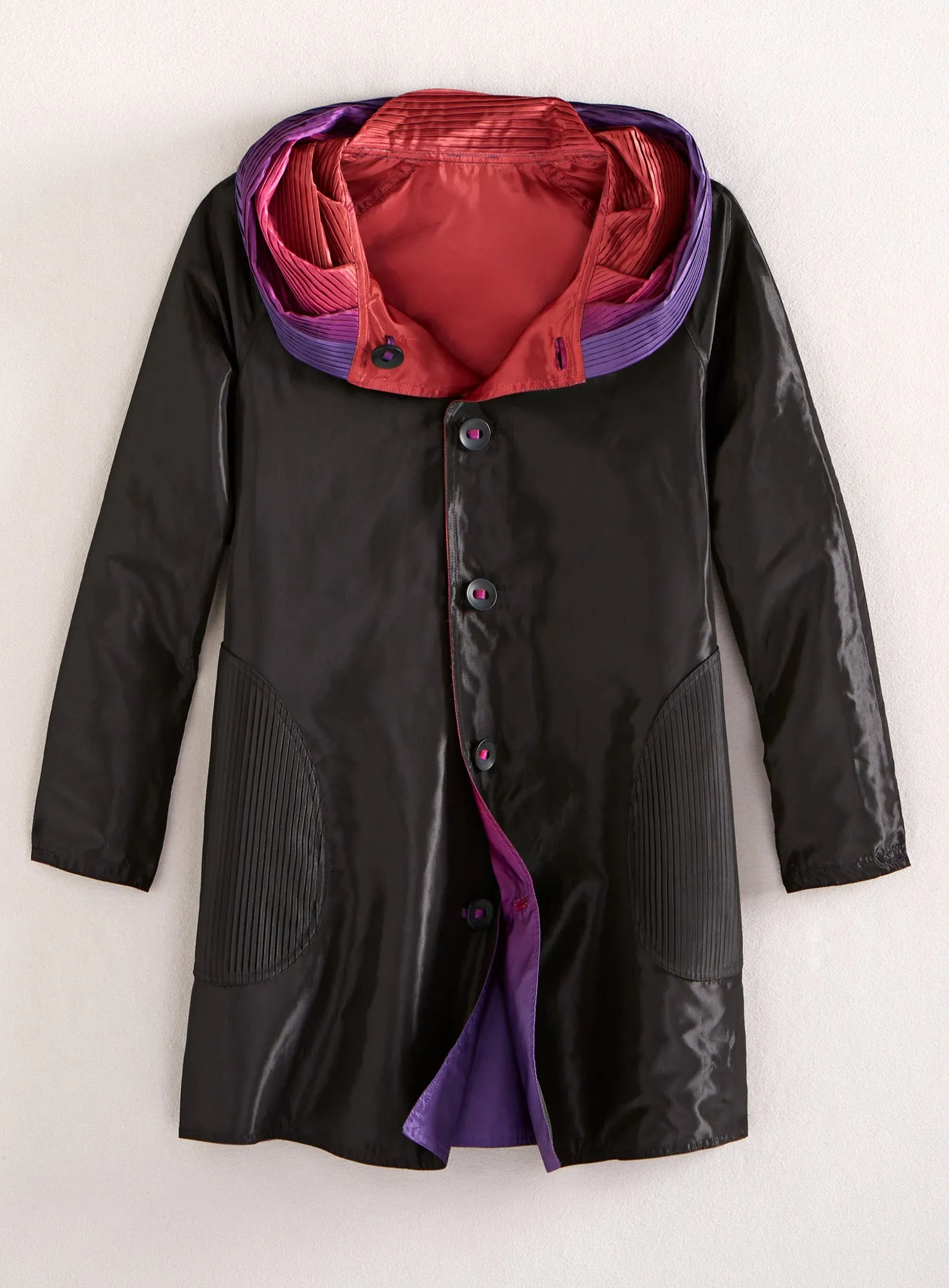 Pink Skies Reversible Pleated Raincoat FINAL SALE (No Returns)