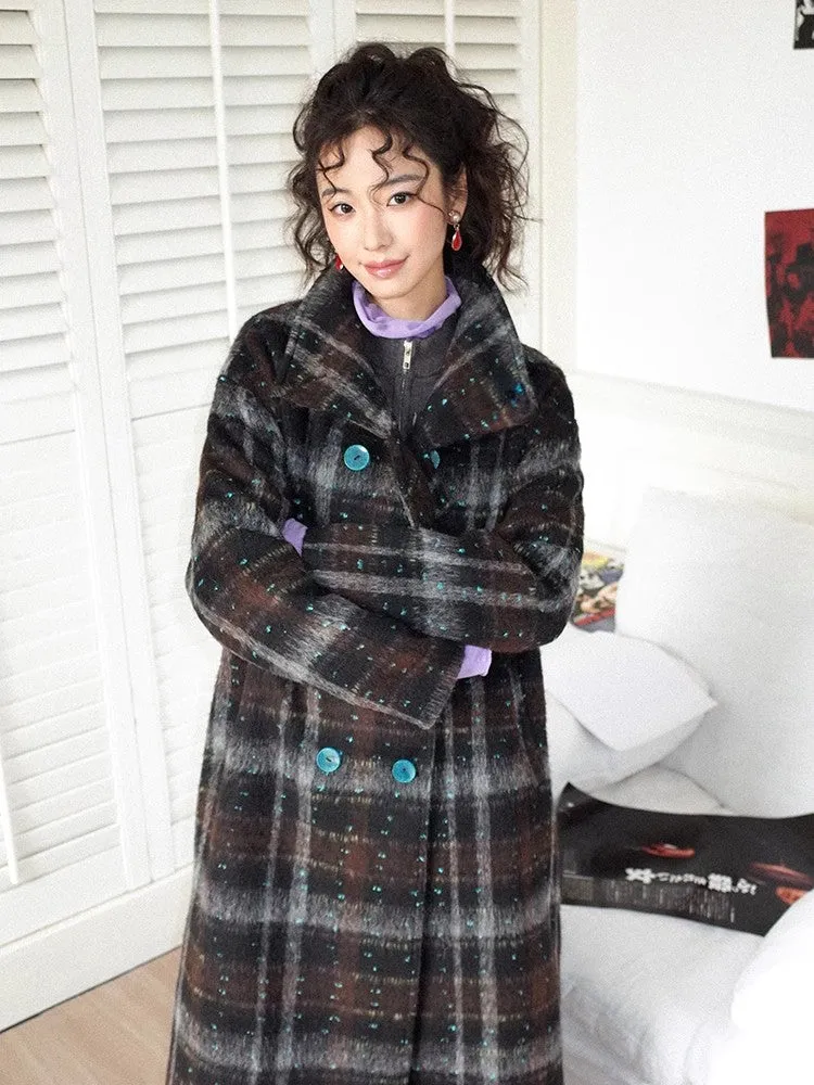 Plaid wool coat【s0000011102】