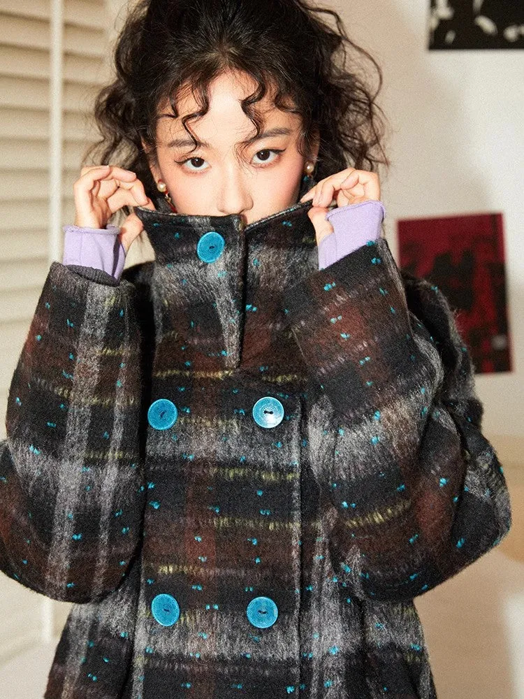 Plaid wool coat【s0000011102】