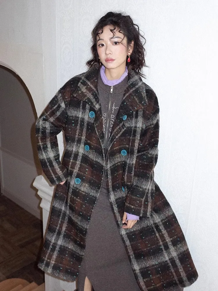 Plaid wool coat【s0000011102】