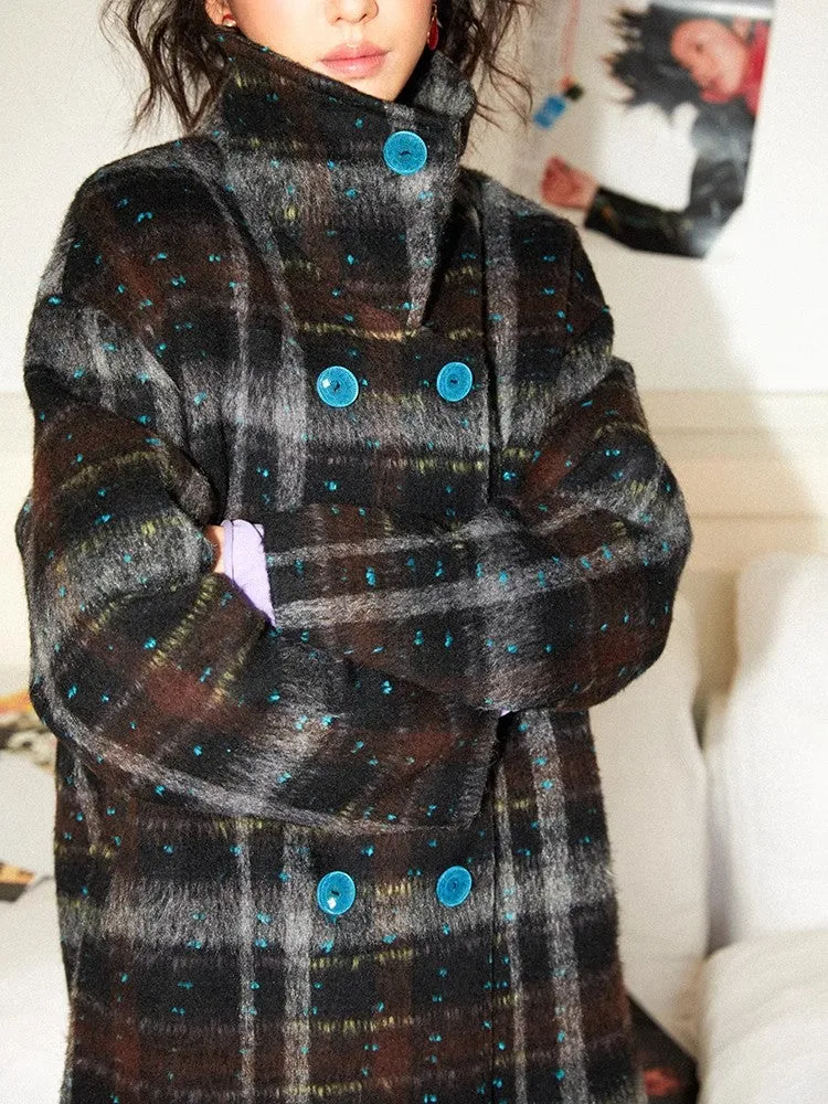Plaid wool coat【s0000011102】