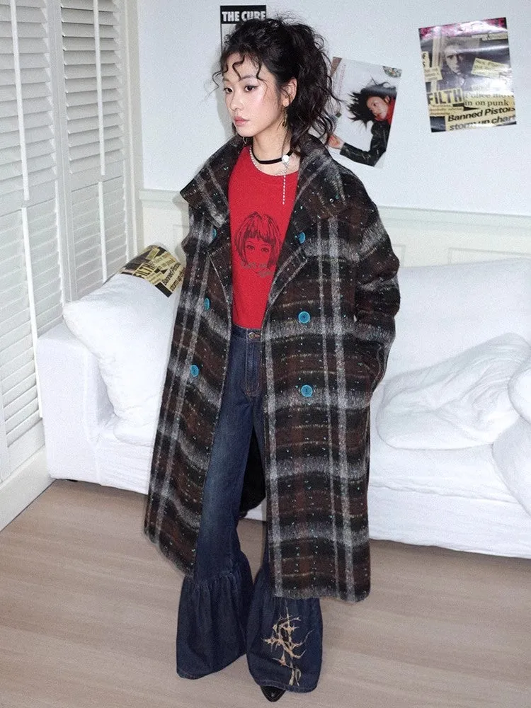 Plaid wool coat【s0000011102】