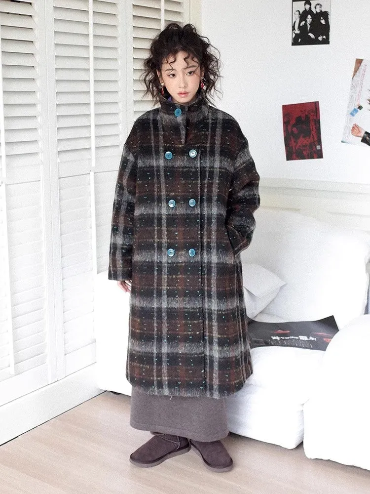 Plaid wool coat【s0000011102】