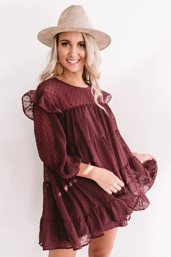 Pumpkin Spice Splendor Shift Dress In Windsor Wine