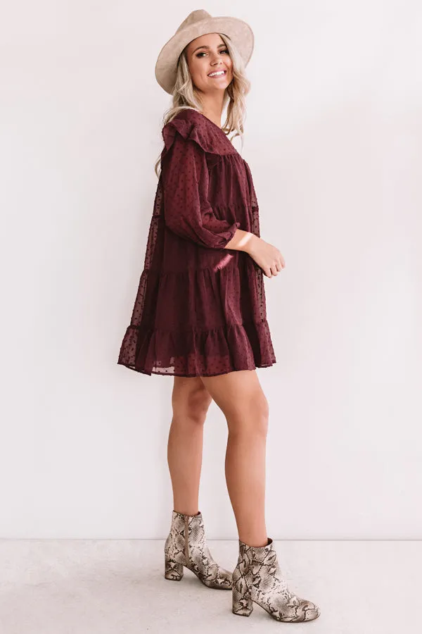 Pumpkin Spice Splendor Shift Dress In Windsor Wine