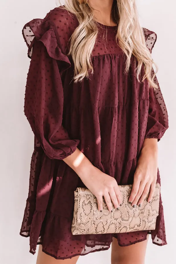 Pumpkin Spice Splendor Shift Dress In Windsor Wine