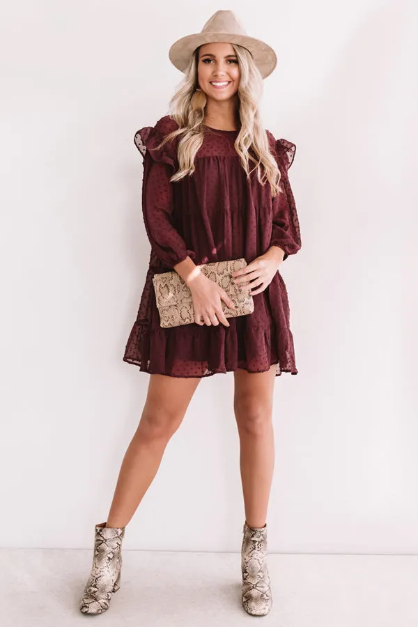Pumpkin Spice Splendor Shift Dress In Windsor Wine