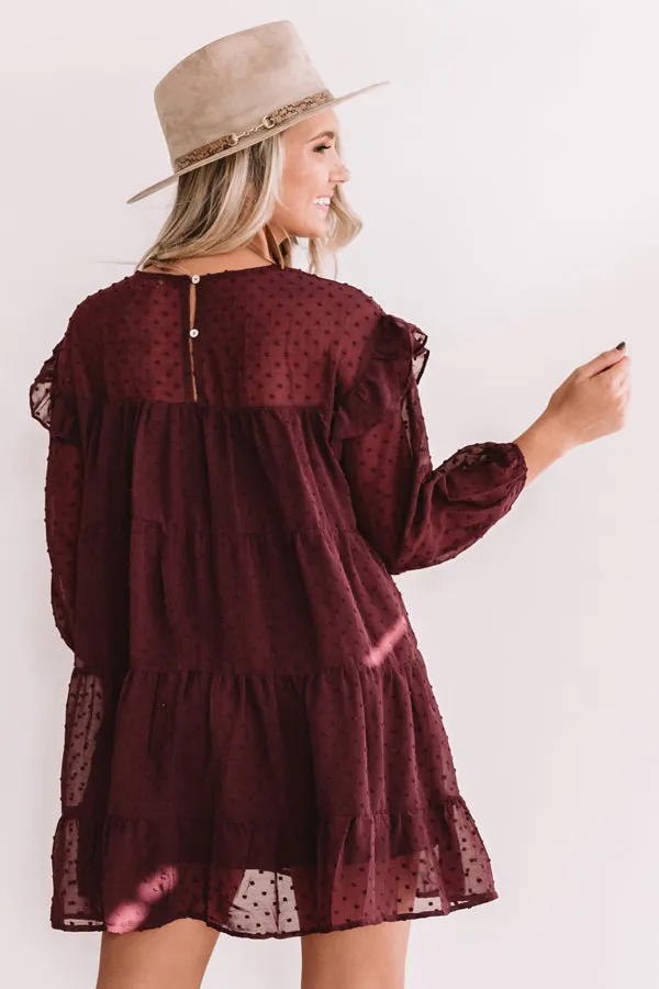 Pumpkin Spice Splendor Shift Dress In Windsor Wine