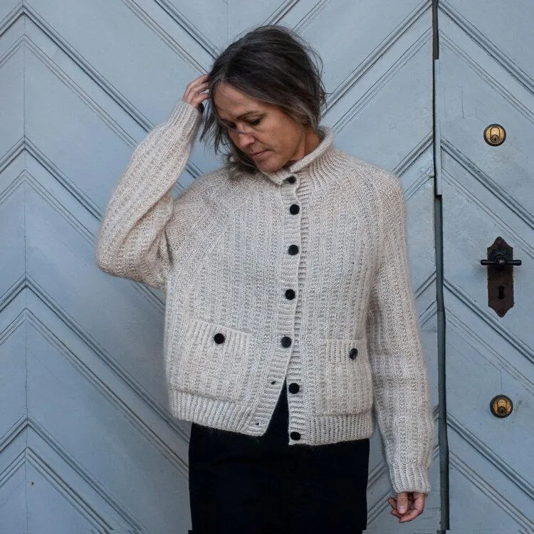 Ribbed Raglan cardigan by Anne Ventzel in Önling No 2   Silk mohair yarn kit (ex pattern)