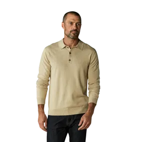 Robles Knit Long Sleeve Polo - Oatmeal