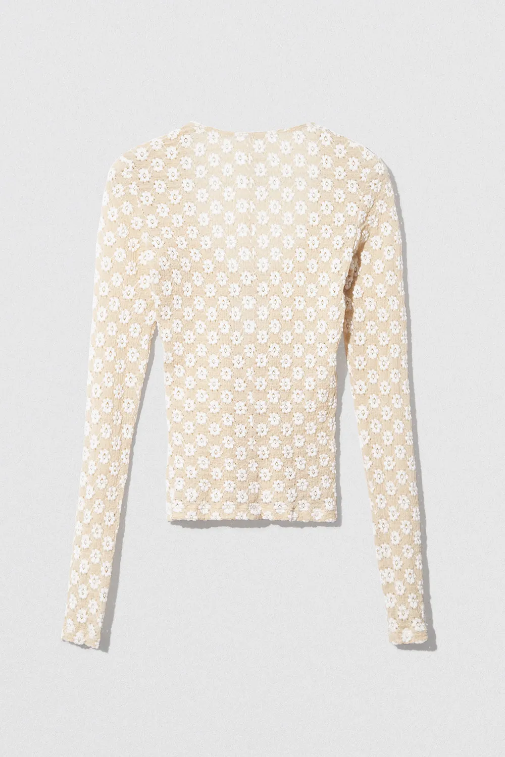 Rubi Cardigan Beige Floral Lace