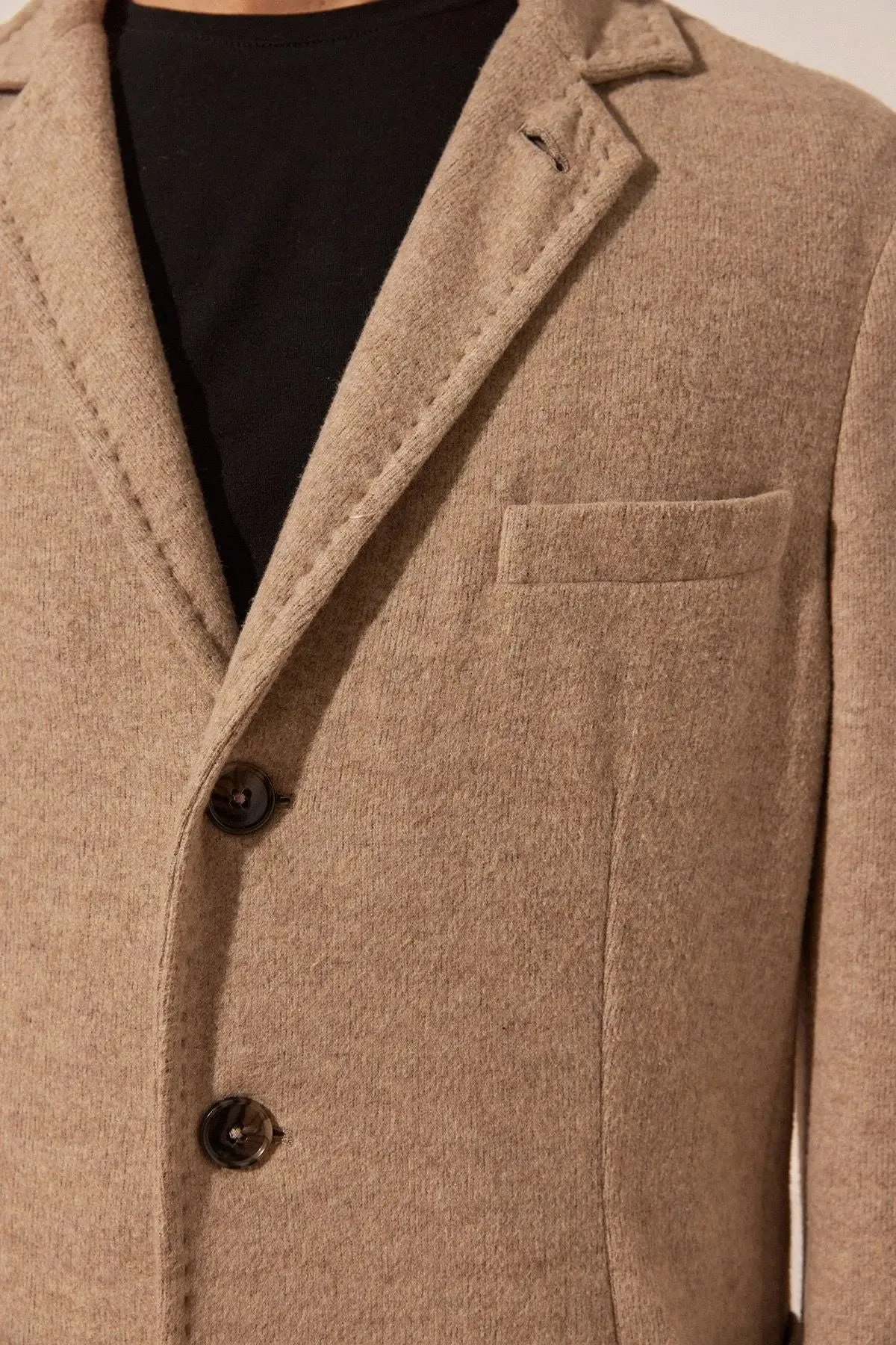 Sand Beige Tricennial Cashmere and Wool Men's Jacket