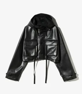 Short Cape - Black - Synthetic Leather
