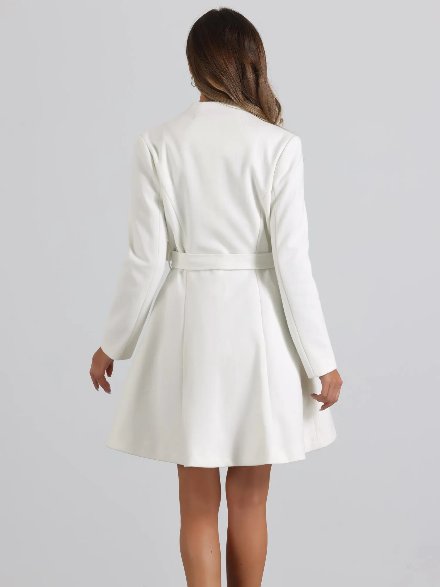 Stand Collar Single Breasted Vintage Winter Belt Coats