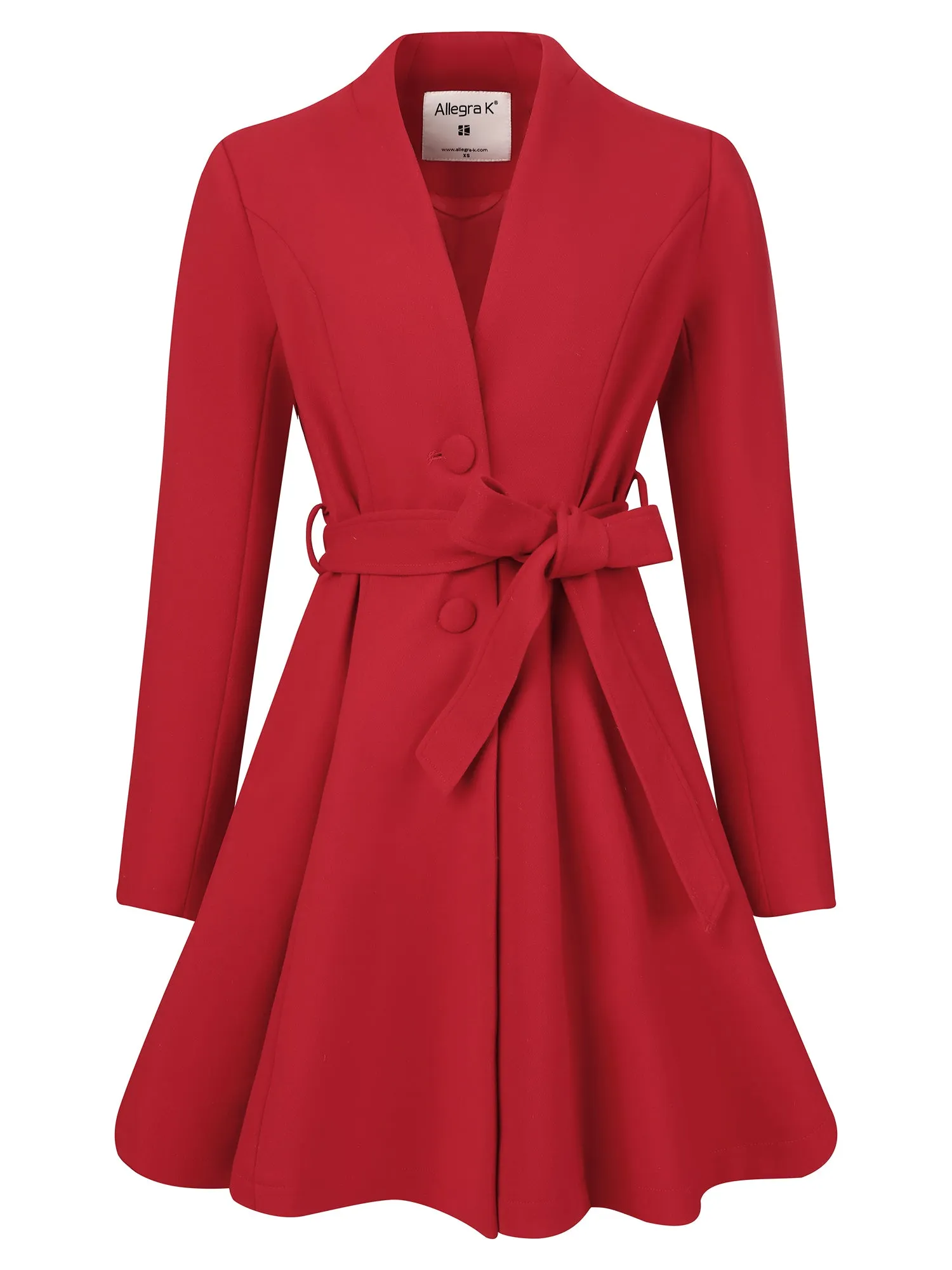 Stand Collar Single Breasted Vintage Winter Belt Coats