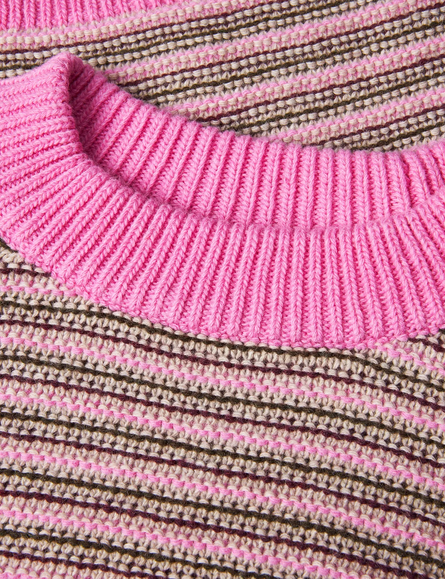 Stripey Martha Sweater, Carmine Rose Mix