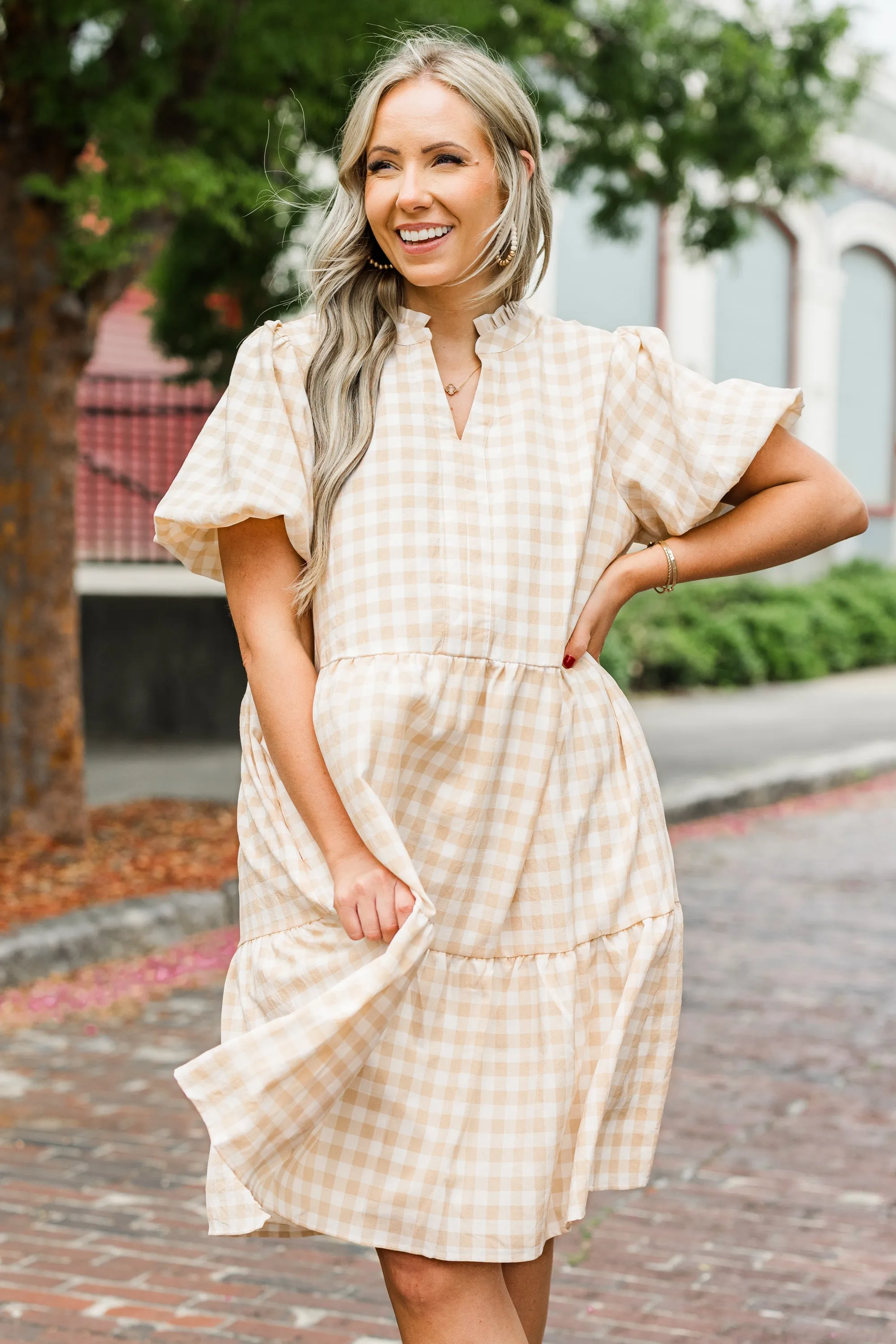 Swing Of Things Dress, Taupe