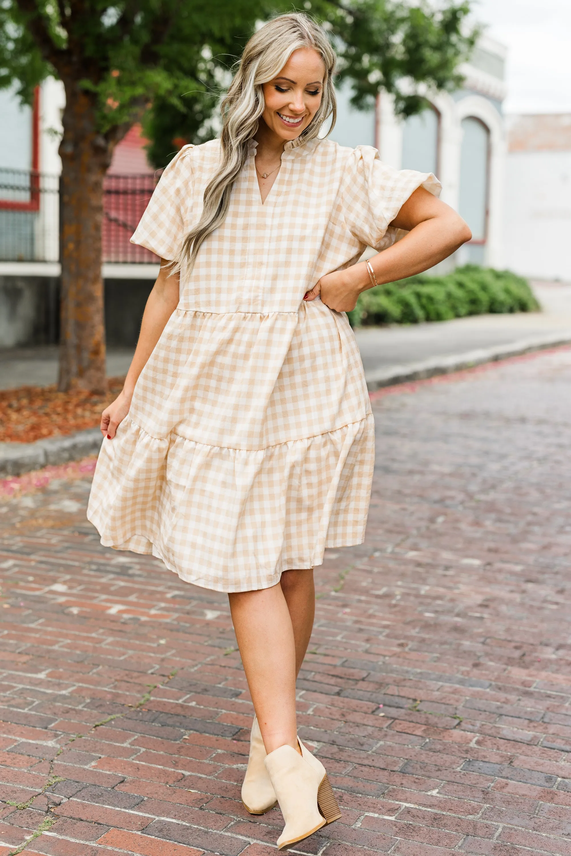 Swing Of Things Dress, Taupe