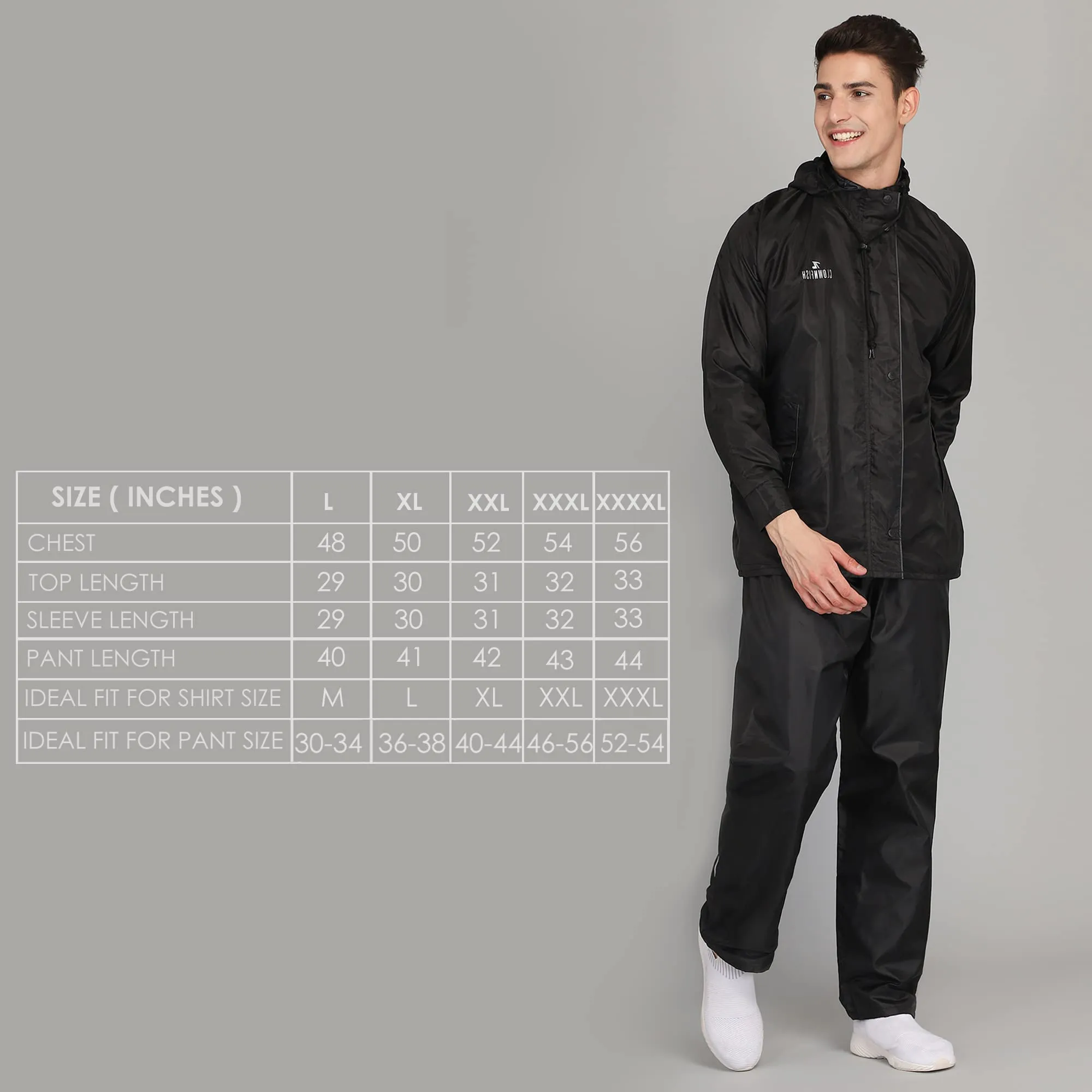 THE CLOWNFISH Road Rider Men's Waterproof Raincoat Polyester Double Coating Reversible Rain Suit with Hood & Mobile Pocket. Set of Top and Bottom. Printed Plastic Pouch (Fluoroscent Green, XX-Large)