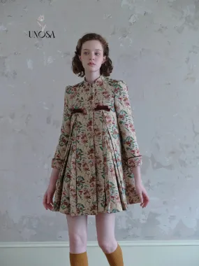 [UNOSA] Floral Garden Vintage A Line Coat Christmas