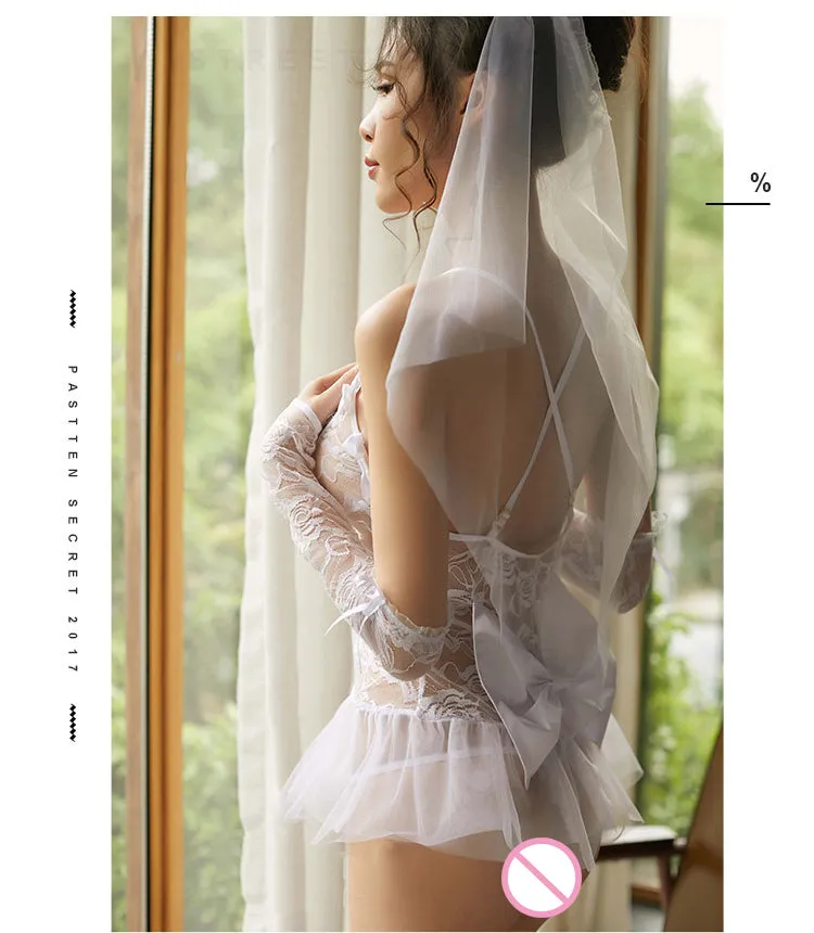 VenusFox Cosplay Bride Wedding Sexy Baby Doll Lingerie