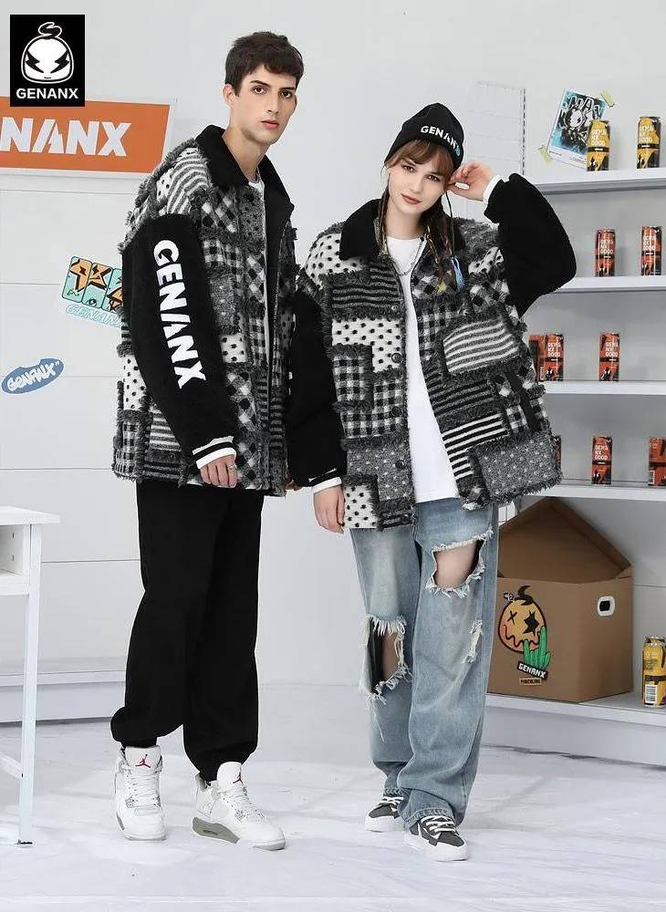 Vintage Plaid Raw Edge Fleece Jacket